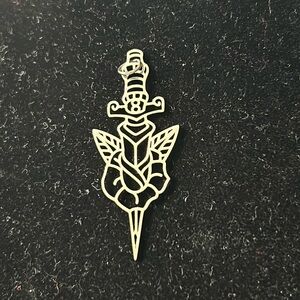 Sword and flower pendant